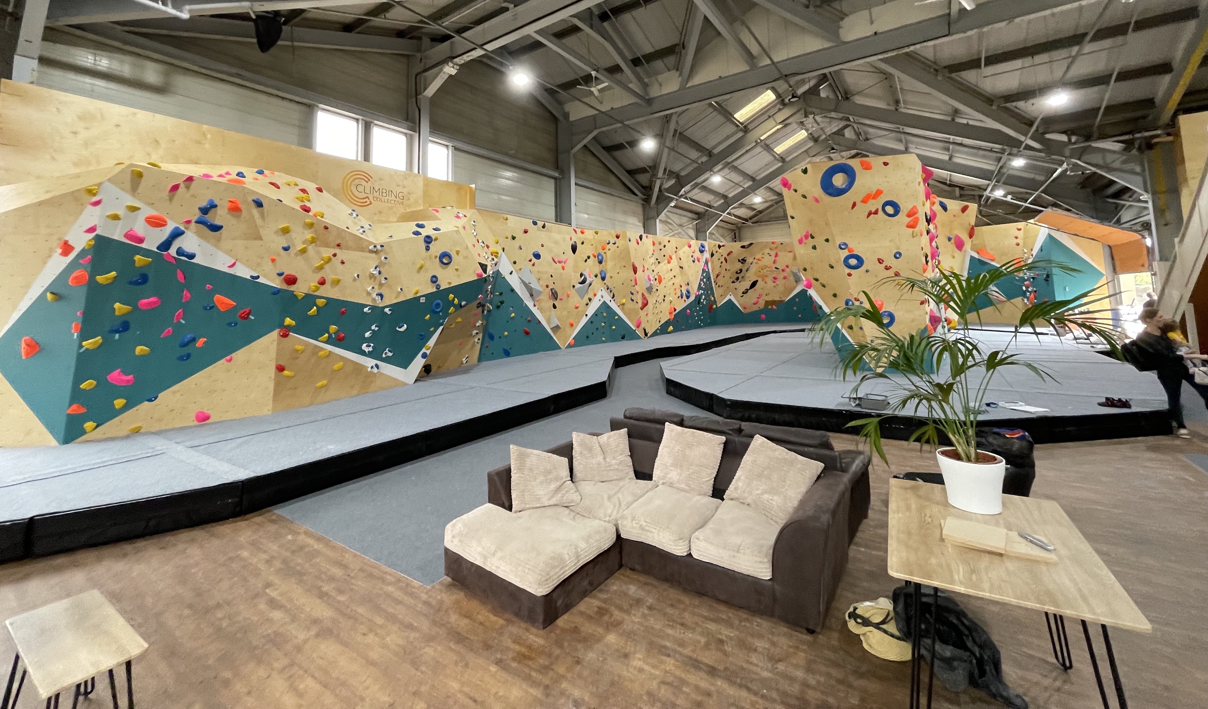 Northway climbing centre in Newbury. Showing good climbing wall angles with professional route setting.